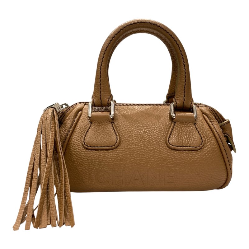 CHANEL 香奈兒 LAX Tassel Bag 手提包 棕色 銀釦-1