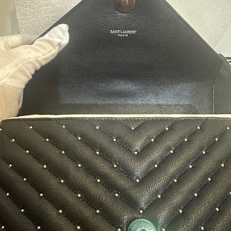 SAINT LAURENT 學院包|卯釘限量版|全新未使用|經典黑色✨-2