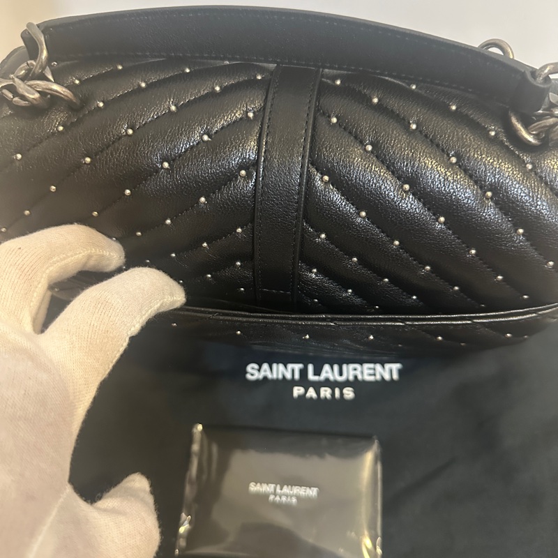 SAINT LAURENT 學院包|卯釘限量版|全新未使用|經典黑色✨-3