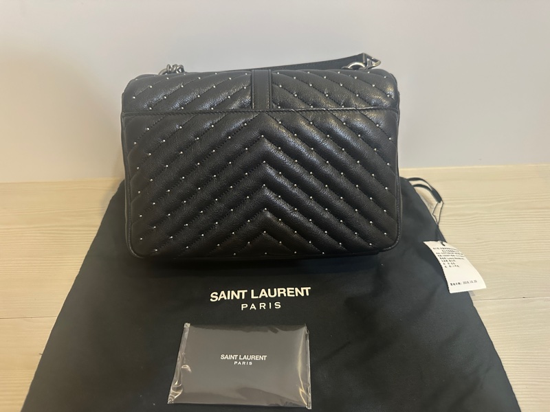 SAINT LAURENT 學院包|卯釘限量版|全新未使用|經典黑色✨-4
