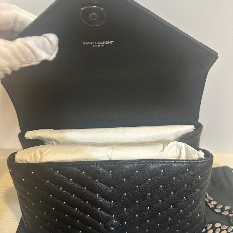 SAINT LAURENT 學院包|卯釘限量版|全新未使用|經典黑色✨-9