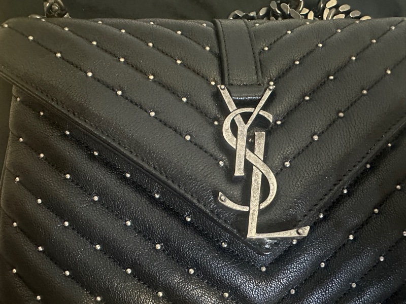 SAINT LAURENT 學院包|卯釘限量版|全新未使用|經典黑色✨-10