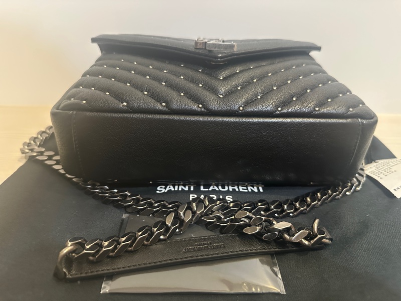 SAINT LAURENT 學院包|卯釘限量版|全新未使用|經典黑色✨-13