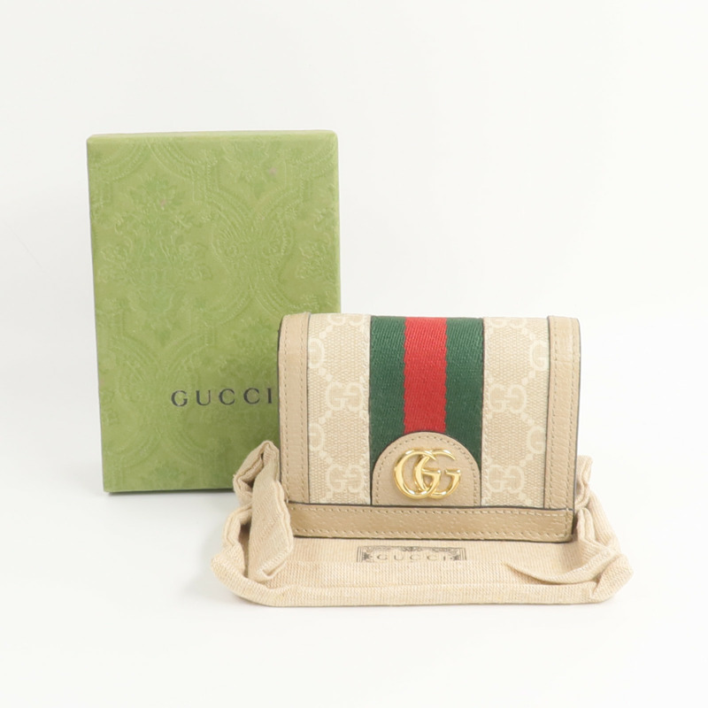 GUCCI 塗層帆布Ophidia GG Card Case Wallet錢包-16