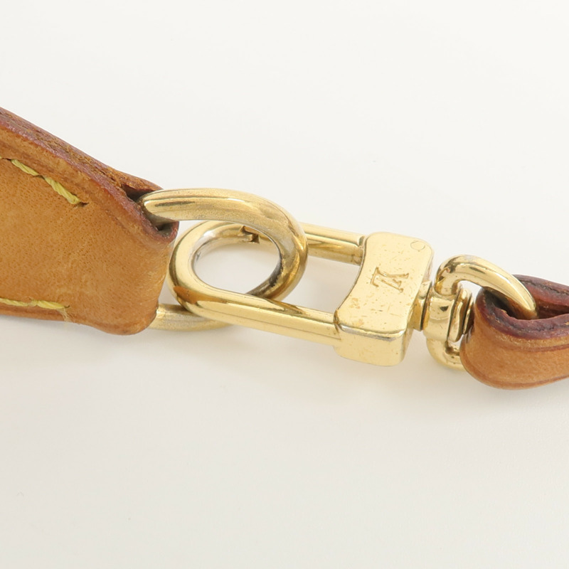 LOUIS VUITTON Monogram Pochette Accessoires金扣手挽袋棕色-6
