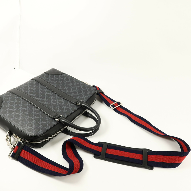 GUCCI 塗層帆布GG Supreme Briefcase肩背袋-10