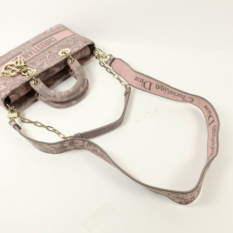Dior 帆布Lady D-Joy Medium手挽肩背兩用袋-12
