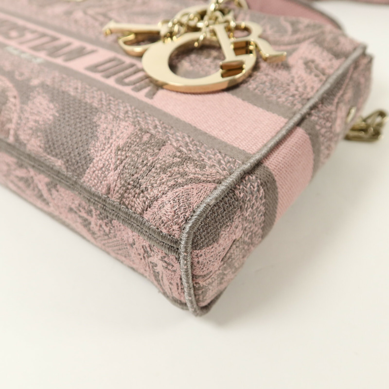 Dior 帆布Lady D-Joy Medium手挽肩背兩用袋-13