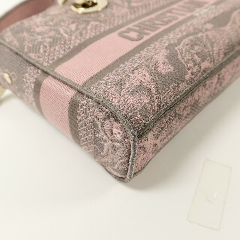 Dior 帆布Lady D-Joy Medium手挽肩背兩用袋-14