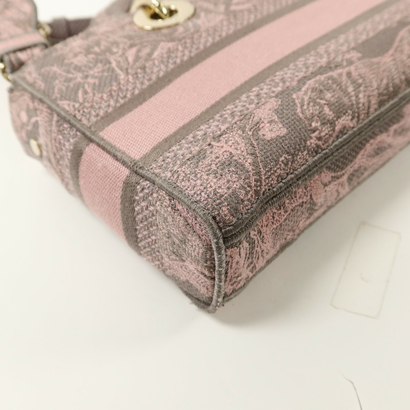 Dior 帆布Lady D-Joy Medium手挽肩背兩用袋-16