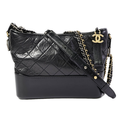 CHANEL 牛皮皮革Gabrielle Medium鏈帶肩背袋