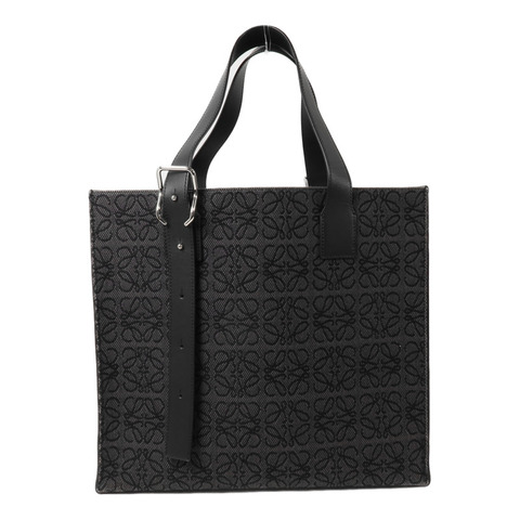 LOEWE 帆布/牛皮皮革Anagram肩背袋