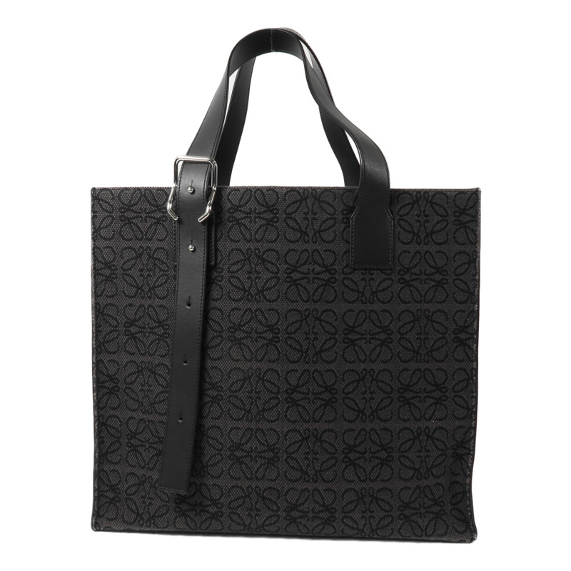 LOEWE 帆布/牛皮皮革Anagram肩背袋-1