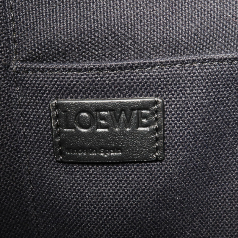 LOEWE 帆布/牛皮皮革Anagram肩背袋-5