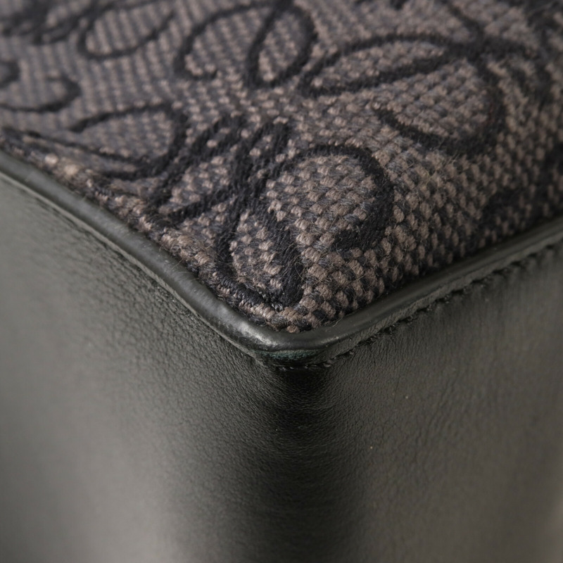 LOEWE 帆布/牛皮皮革Anagram肩背袋-10