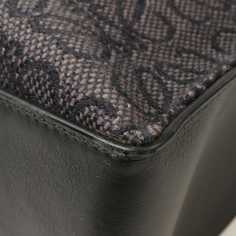 LOEWE 帆布/牛皮皮革Anagram肩背袋-13