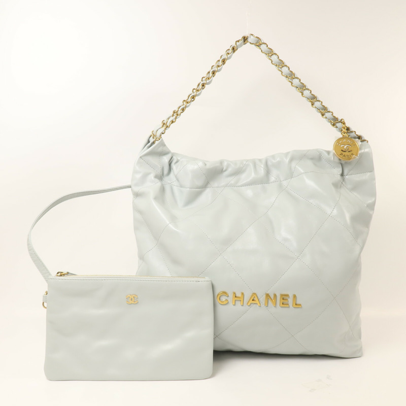 CHANEL 牛皮皮革Chanel 22 Large鏈帶肩背袋-10