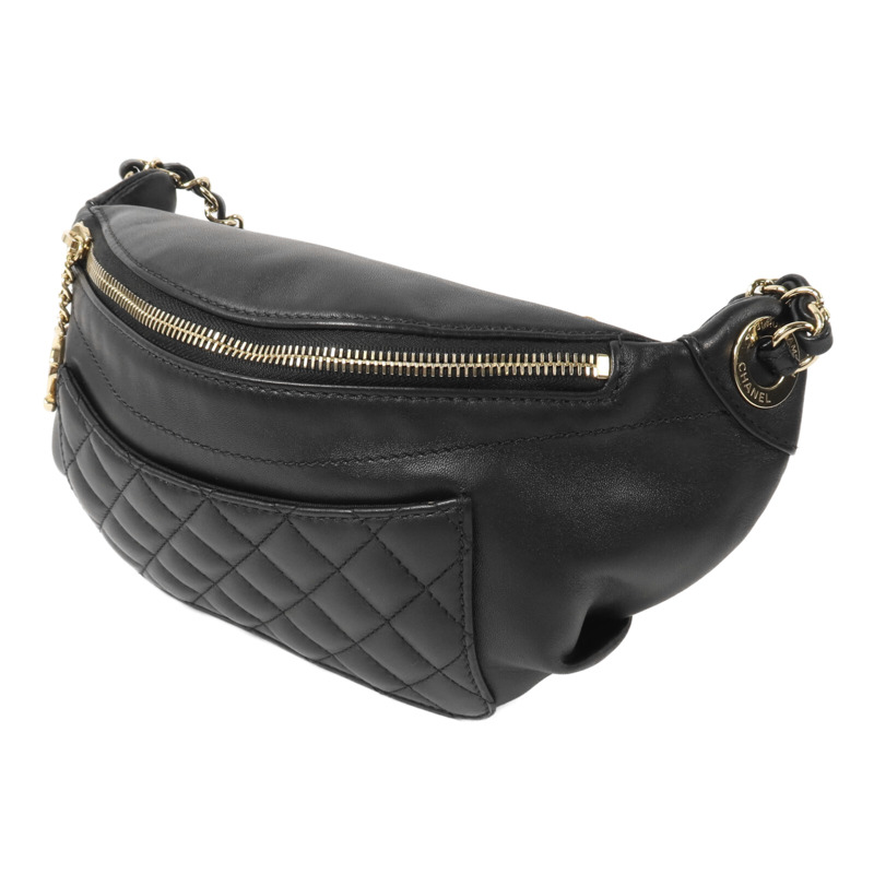 CHANEL 羊皮皮革Waist Bag鏈帶腰包-2