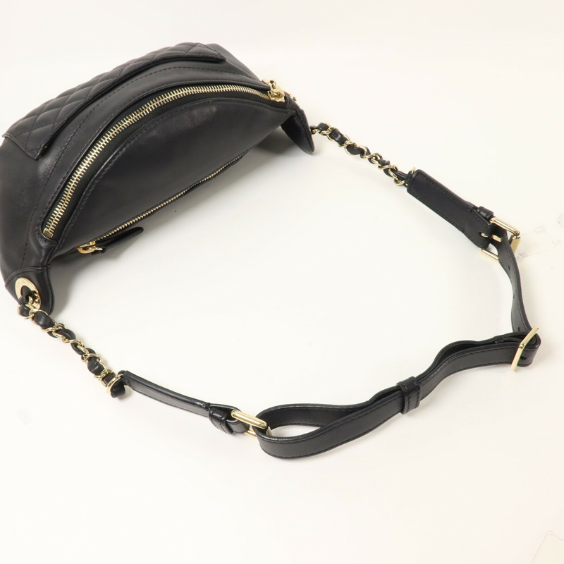 CHANEL 羊皮皮革Waist Bag鏈帶腰包-7