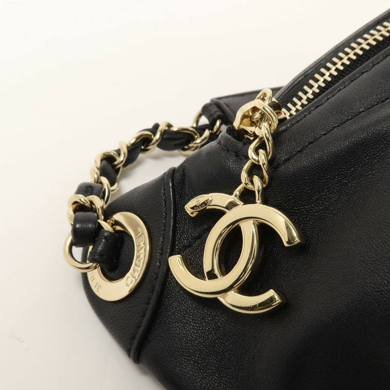 CHANEL 羊皮皮革Waist Bag鏈帶腰包-9