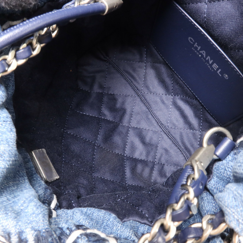 CHANEL 牛仔布Chanel 22 Mini鏈帶肩背袋-4