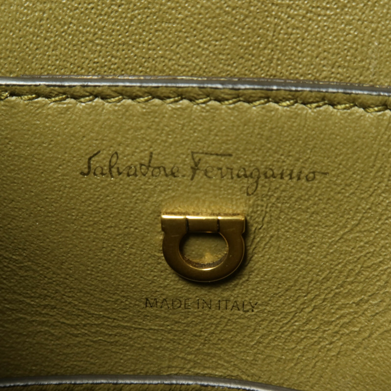 Salvatore Ferragamo 牛皮皮革Margot Gancini手挽肩背兩用袋-5