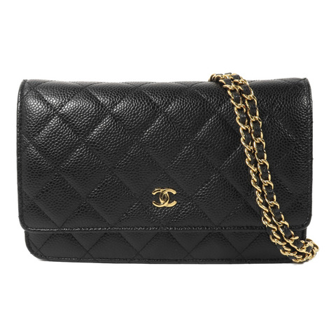 CHANEL 牛皮皮革Wallet On Chain鏈帶肩背袋