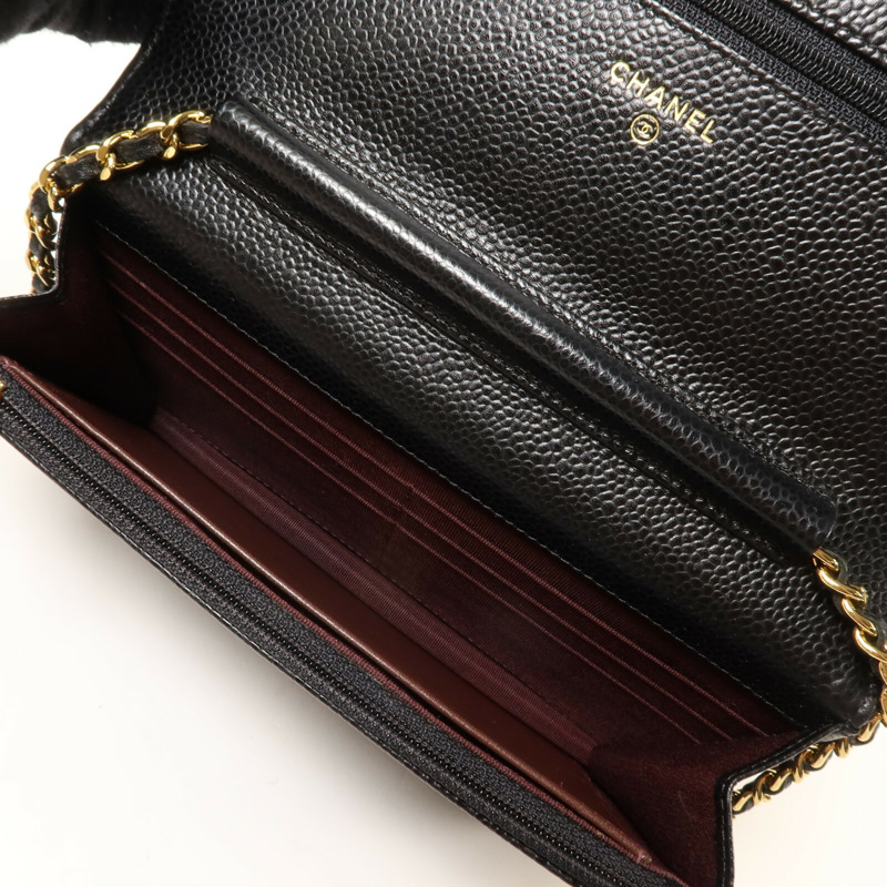 CHANEL 牛皮皮革Wallet On Chain鏈帶肩背袋-4