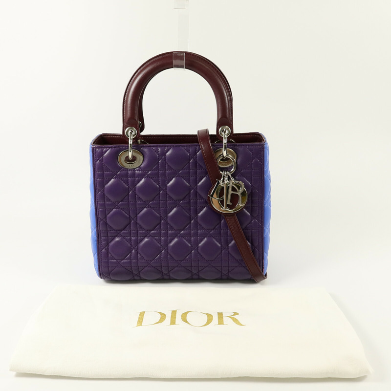 Dior 羊皮皮革Lady Dior Medium手挽肩背兩用袋-15