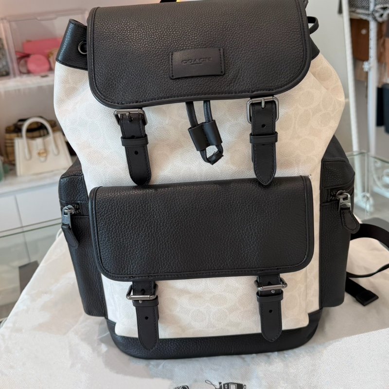 Coach SPRINT 拼色經典 SIGNATURE 後背包-0