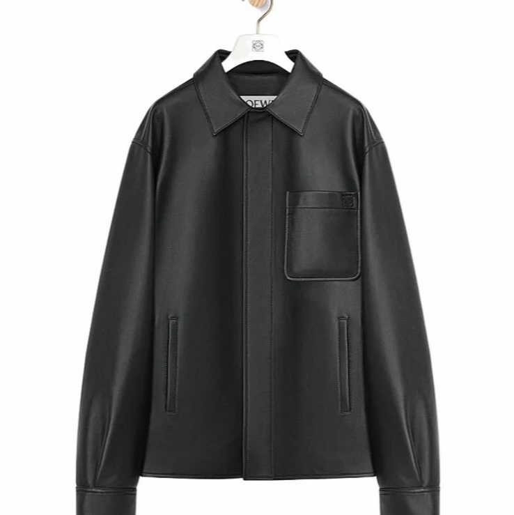 Loewe 男士 長袖皮夾克襯衫IT-46 IT-50 IT-52 IT-54碼-0