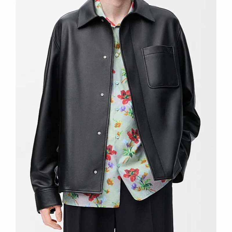 Loewe 男士 長袖皮夾克襯衫IT-46 IT-50 IT-52 IT-54碼-3