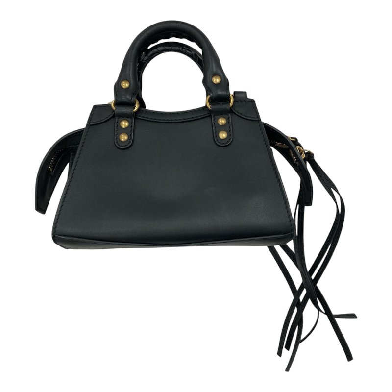 BALENCIAGA 巴黎世家 NEO CLASSIC NANO MINI機車包 牛皮 黑色 銀釦-1