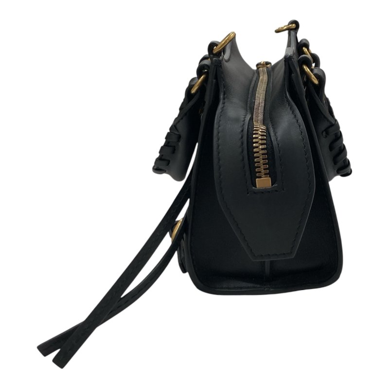 BALENCIAGA 巴黎世家 NEO CLASSIC NANO MINI機車包 牛皮 黑色 銀釦-2
