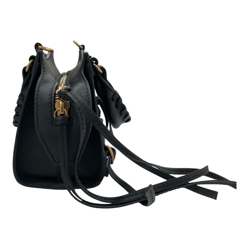 BALENCIAGA 巴黎世家 NEO CLASSIC NANO MINI機車包 牛皮 黑色 銀釦-3