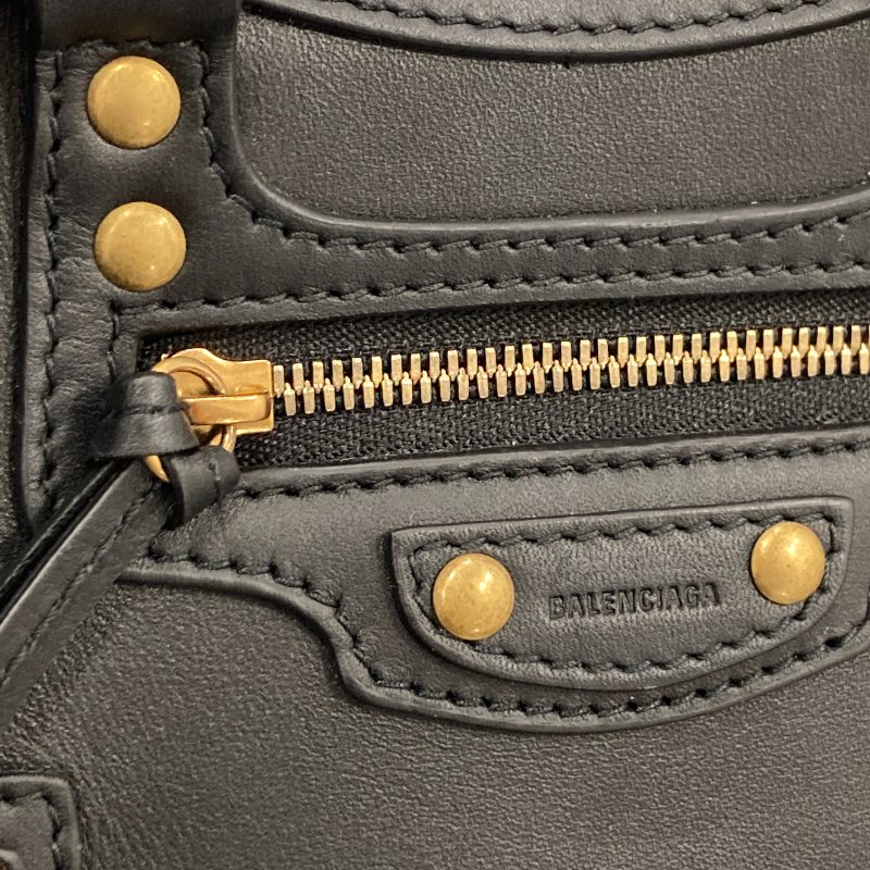 BALENCIAGA 巴黎世家 NEO CLASSIC NANO MINI機車包 牛皮 黑色 銀釦-7