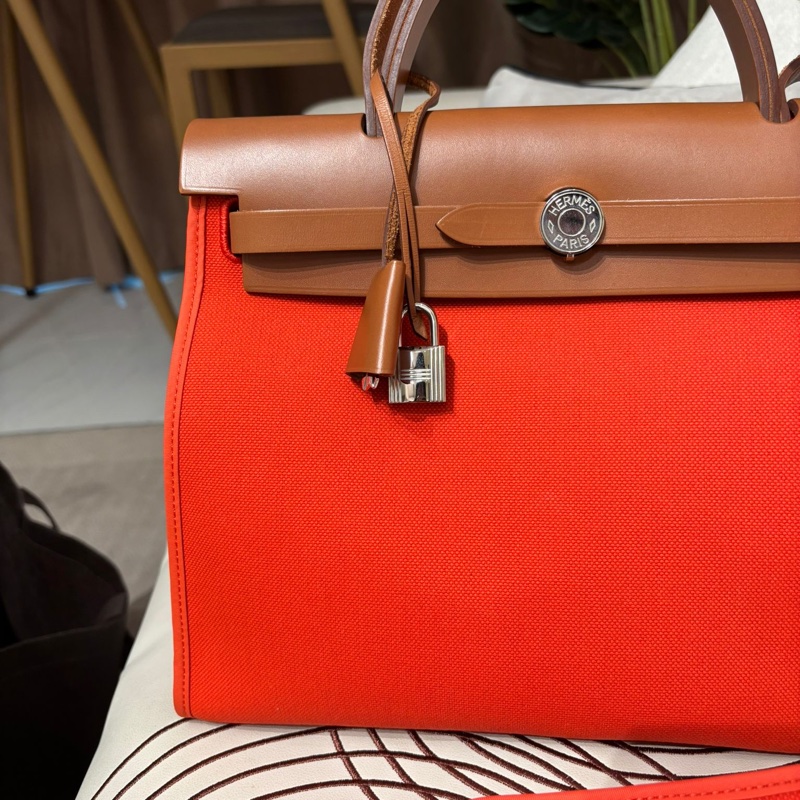 Hermes herbag 31,STAMP C, capucine ,-1