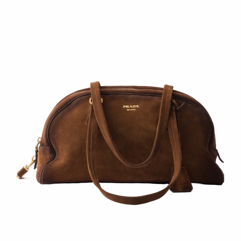 Prada 女士 Bowling 中號絨面革包均碼碼中號、35cm*16cm*20cm-0