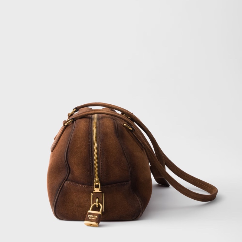 Prada 女士 Bowling 中號絨面革包均碼碼中號、35cm*16cm*20cm-3