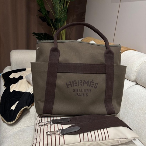HERMES Grooming tote shoulder bag Stamp X