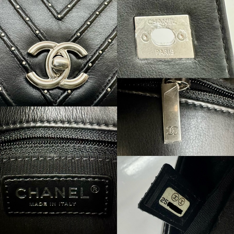 香奈兒 CHANEL 小羊皮V字鏈條肩背包 No.25-7