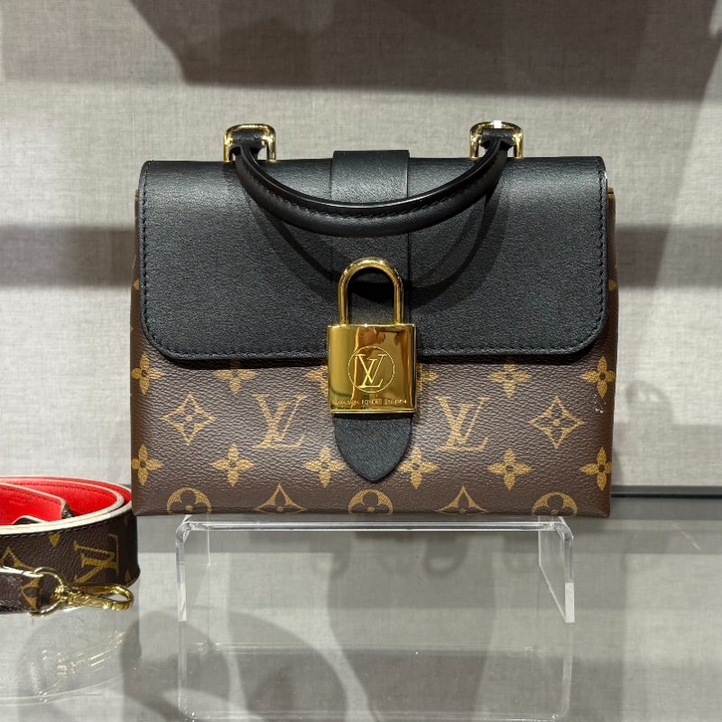 💼 LV Locky BB 黑拼老花鎖頭包 + J02287 經典老花拼紅寬肩帶(極值成套出售)-0