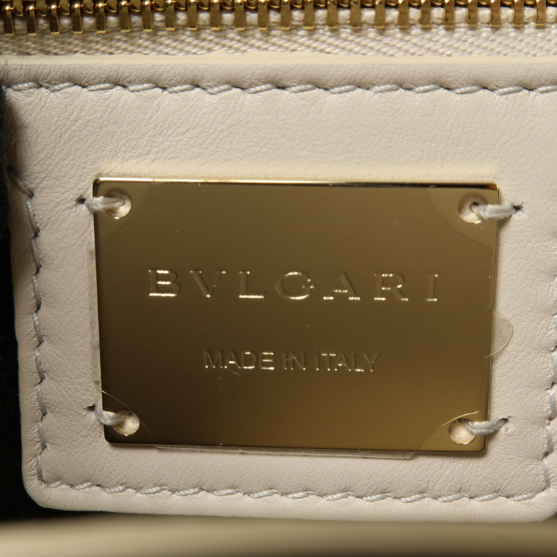 BVLGARI 牛皮皮革Cabochon鏈帶肩背袋-5