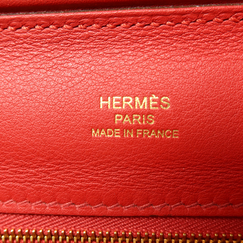 HERMES Swift皮革/Evercolor皮革Mini 24/24手挽肩背兩用袋Rouge Piment-5