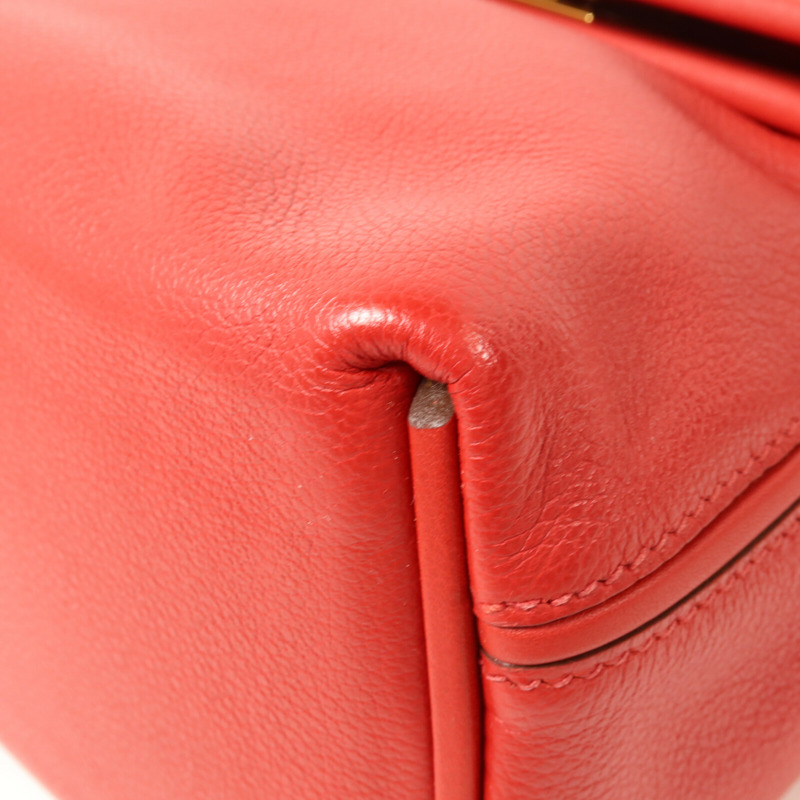 HERMES Swift皮革/Evercolor皮革Mini 24/24手挽肩背兩用袋Rouge Piment-11