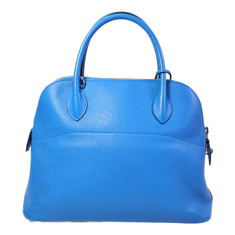 HERMES Clemence皮革Bolide 31手挽袋Bleu Hydra-2