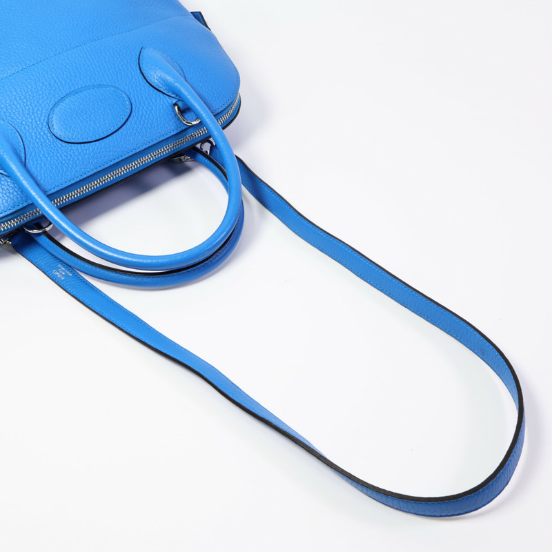HERMES Clemence皮革Bolide 31手挽袋Bleu Hydra-7