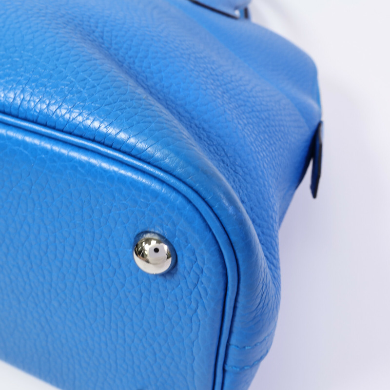 HERMES Clemence皮革Bolide 31手挽袋Bleu Hydra-8