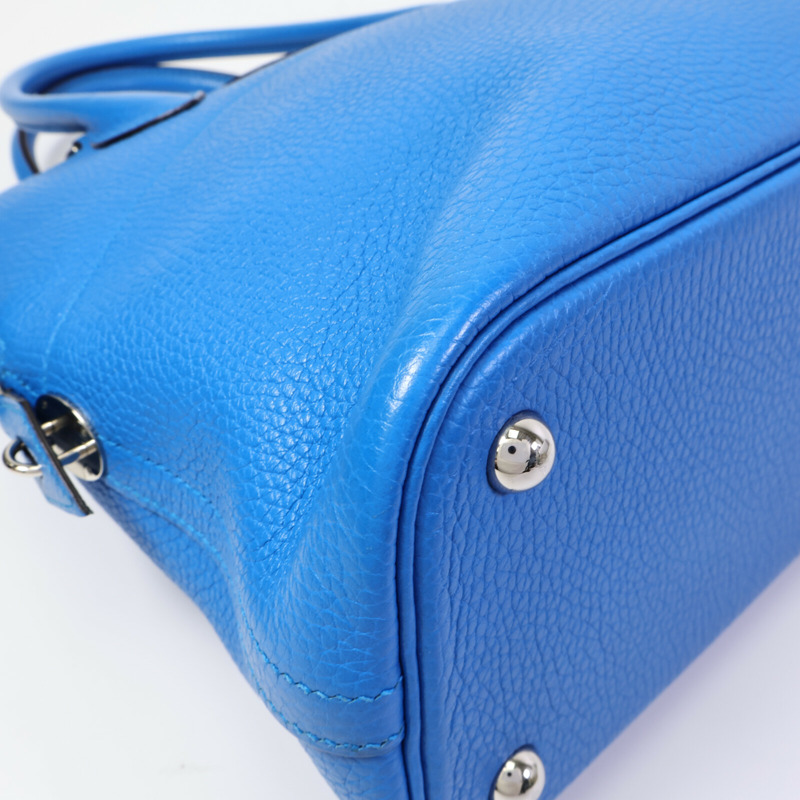 HERMES Clemence皮革Bolide 31手挽袋Bleu Hydra-9