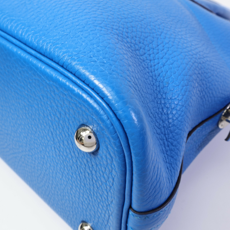 HERMES Clemence皮革Bolide 31手挽袋Bleu Hydra-10